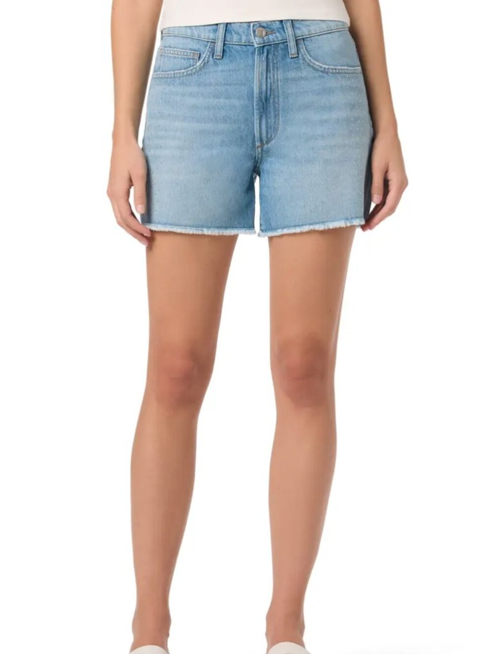 Joe's Crystal Embellished Relaxed Denim Cutoff Shorts